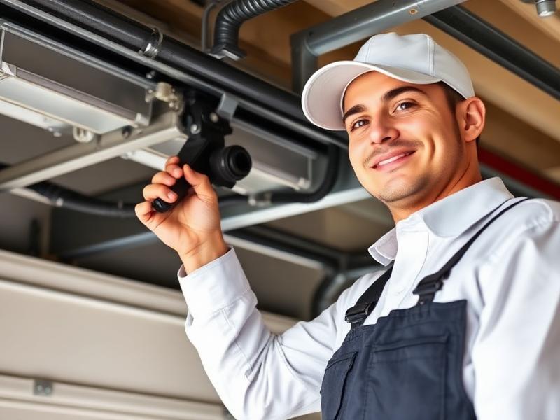 Swansboro Garage Doors professional technician inspecting garage door